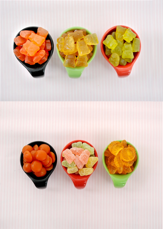 중국 공급자 Halal 젤라틴 VitaminD+Calcium+K2 각종 모양 고무 같은 사탕