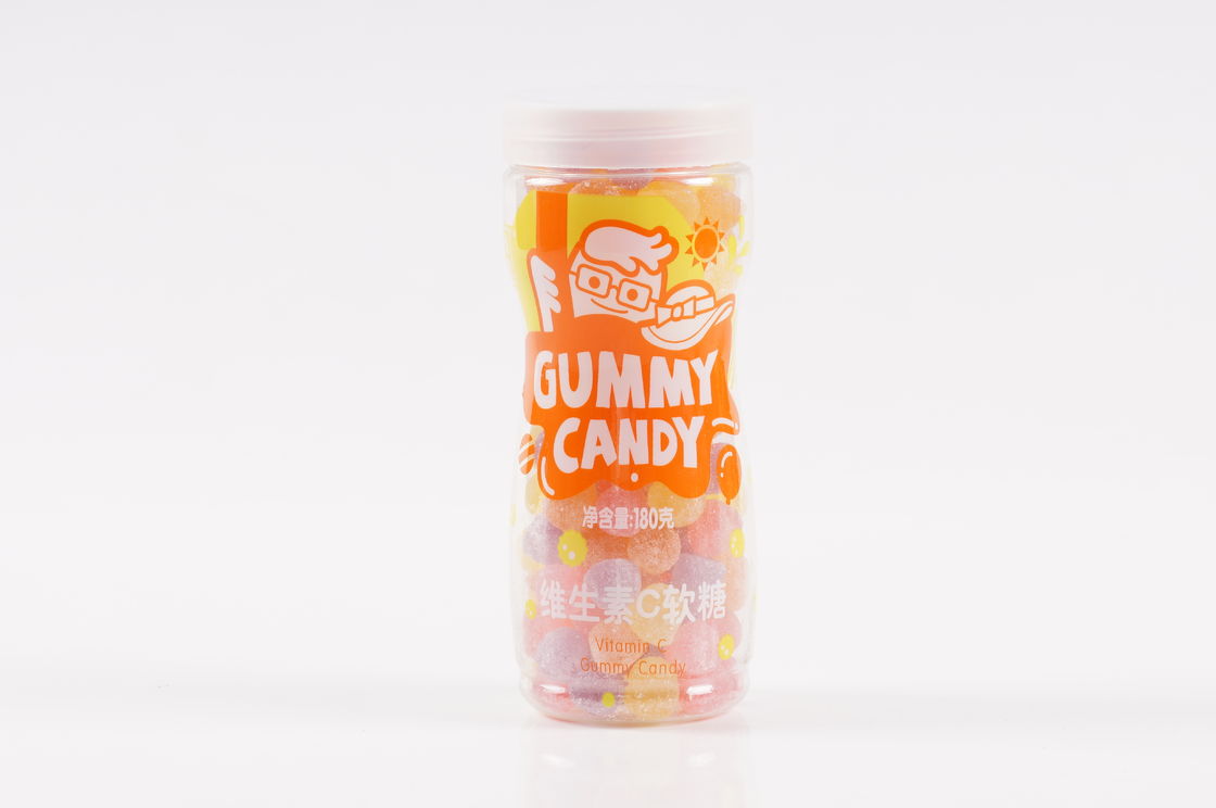 Vitamin C Pectin Gummy Candy With Cola And Peach Flavor Drops Shaped